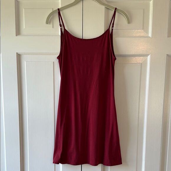VICTORIA'S SECRET VINTAGE STRETCH KNIT LOW BACK CHEMISE SLIP DRESS RED SMALL - Picture 1 of 7